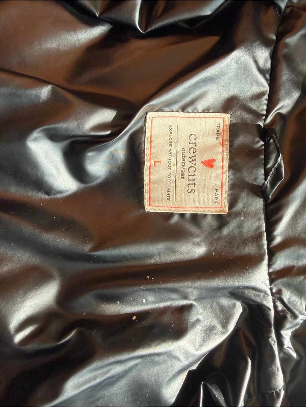 J. Crew Kids Black Shiny Hooded Puffer Jacket